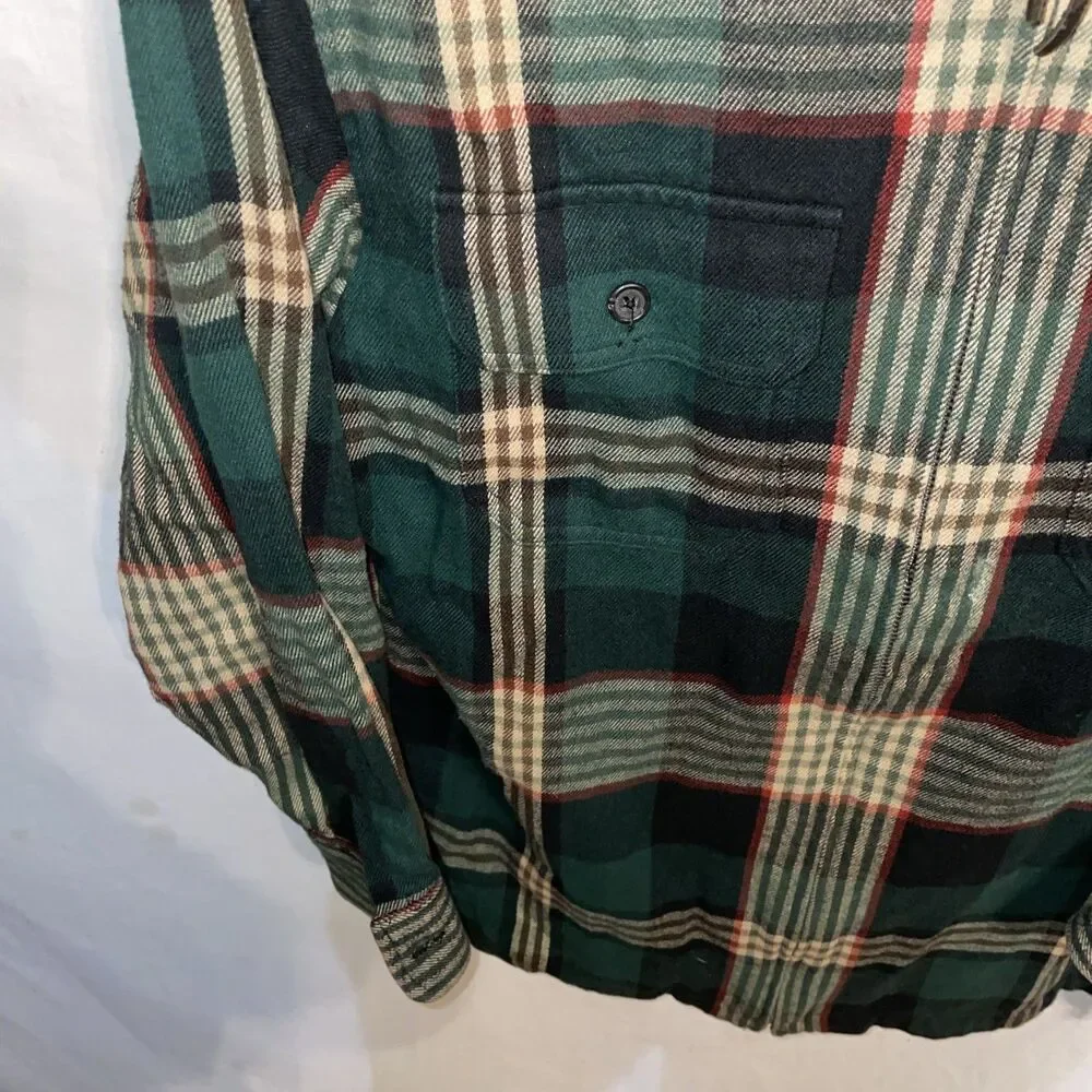 Lauren Ralph Lauren Men’s Flannel Shirt Size Small Green Plaid Full Zip Outdoors